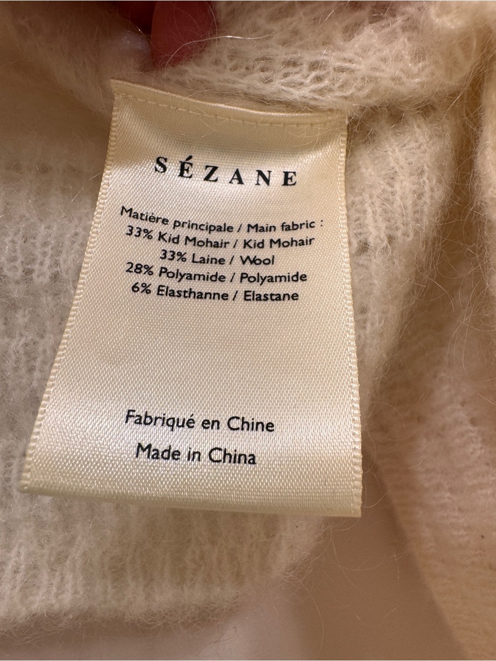 Sezane Ivory Wrap Mohair Sweater - Coeur Jumper in Ecru - Picture 8 of 9